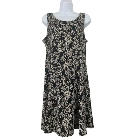 Perceptions Floral Print Sleeveless Stretch A-Line Dress Size Petite Medium - Picture 1 of 10